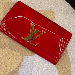 Louis Vuitton Red Patent Leather Clutch Wallet